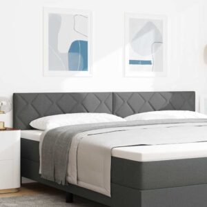 vidaXL LED sengegavl Grå 200 cm Stof