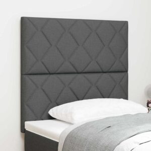 vidaXL LED sengegavl Grå 90 cm Stof
