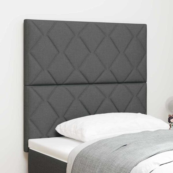 vidaXL LED sengegavl Grå 90 cm Stof