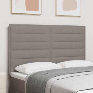 vidaXL LED sengegavl Gråbrun Stof