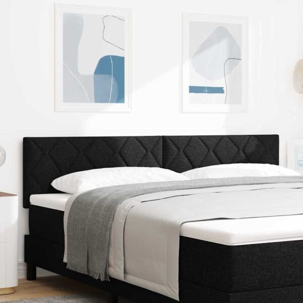 vidaXL LED sengegavl Sort 180 cm Stof