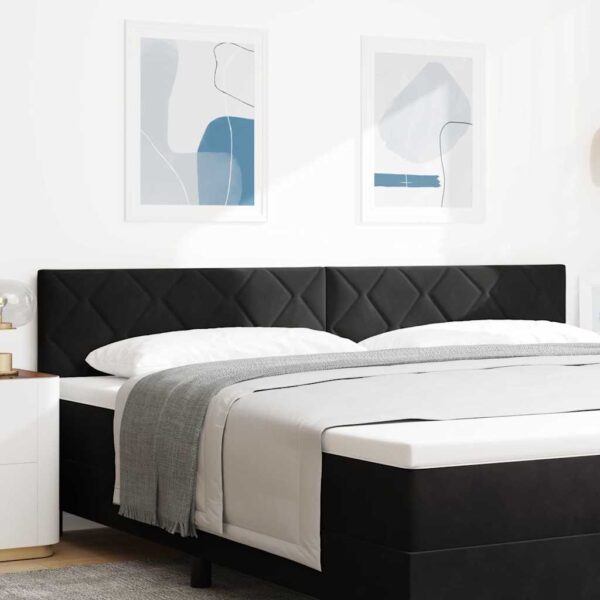 vidaXL LED sengegavl Sort 200 cm Fløjl