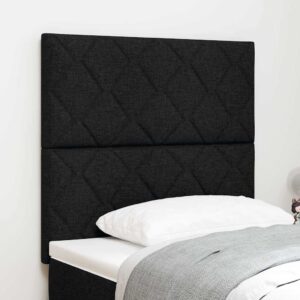vidaXL LED sengegavl Sort 90 cm Stof