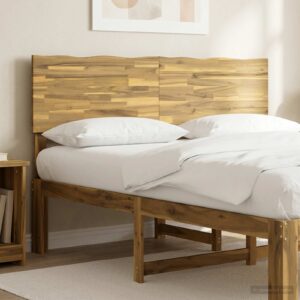 vidaXL Sengegavl med naturkant ROSTOCK Vaskes 140 cm Massivt Akacietræ