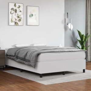 vidaXL kontinentalseng 140x200 cm kunstlæder hvid
