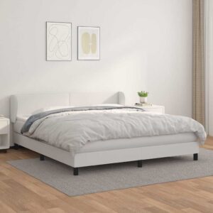 vidaXL kontinentalseng 160x200 cm kunstlæder hvid
