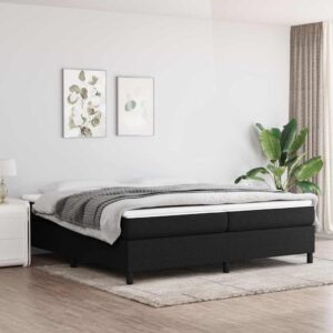 vidaXL kontinentalseng 200x200 cm stof sort