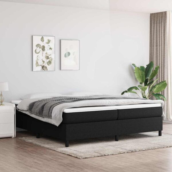 vidaXL kontinentalseng 200x200 cm stof sort