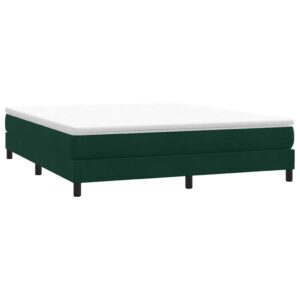 vidaXL kontinentalseng uden madras 180x210 cm fløjl mørkegrøn