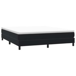 vidaXL kontinentalseng uden madras 180x210 cm fløjl sort