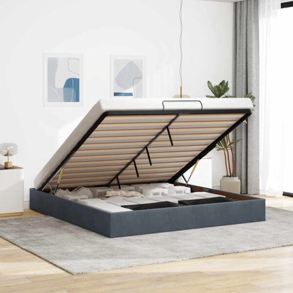 vidaXL osmannisk sengeramme uden madras 200x200 cm fløjl mørkegrå