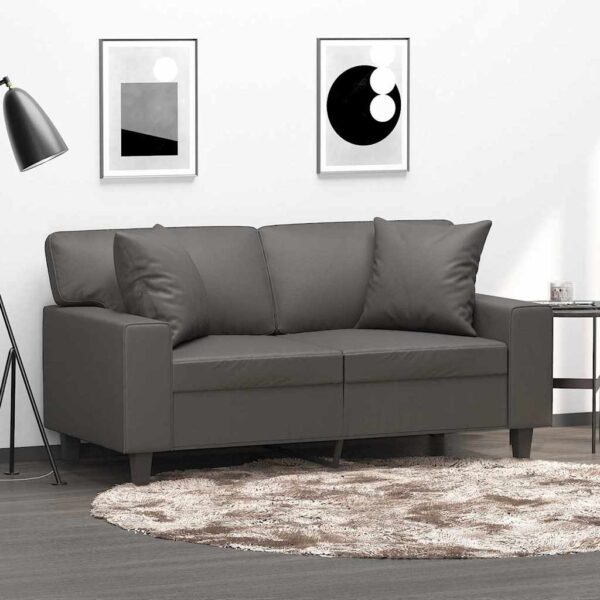 vidaXL pyntepuder 2 stk. 40x40 cm kunstlæder grå