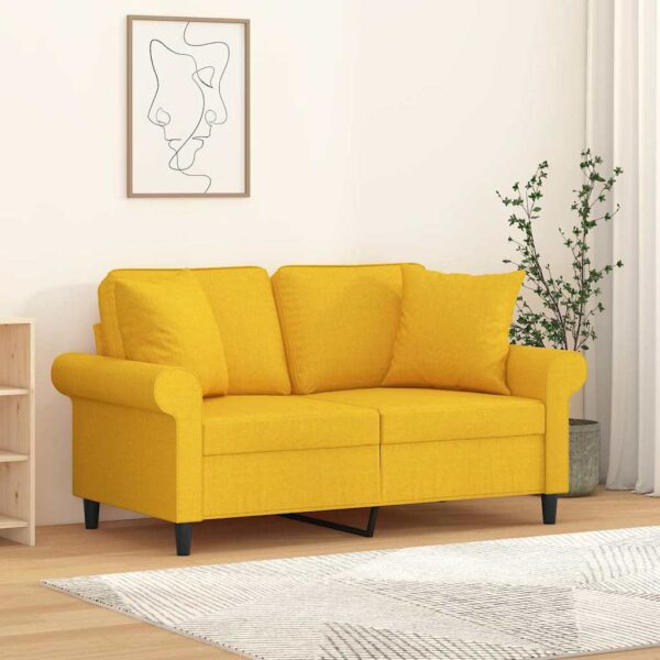 vidaXL pyntepuder 2 stk. 40x40 cm stof lysegul