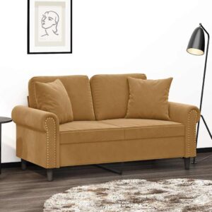 vidaXL pyntepuder 2 stk. 40x40 cm velour brun