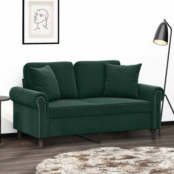 vidaXL pyntepuder 2 stk. 40x40 cm velour mørkegrøn