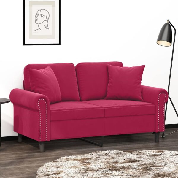 vidaXL pyntepuder 2 stk. 40x40 cm velour vinrød