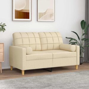 vidaXL pyntepuder 2 stk. Ø15x50 cm stof cremefarvet