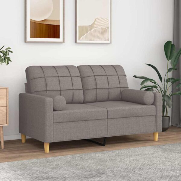 vidaXL pyntepuder 2 stk. Ø15x50 cm stof gråbrun