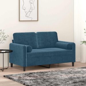 vidaXL pyntepuder 2 stk. Ø15x50 cm velour blå