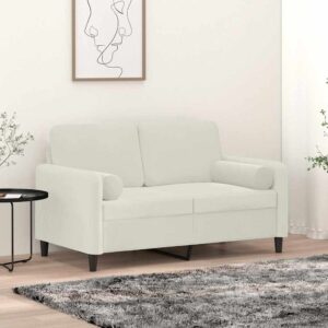 vidaXL pyntepuder 2 stk. Ø15x50 cm velour cremefarvet