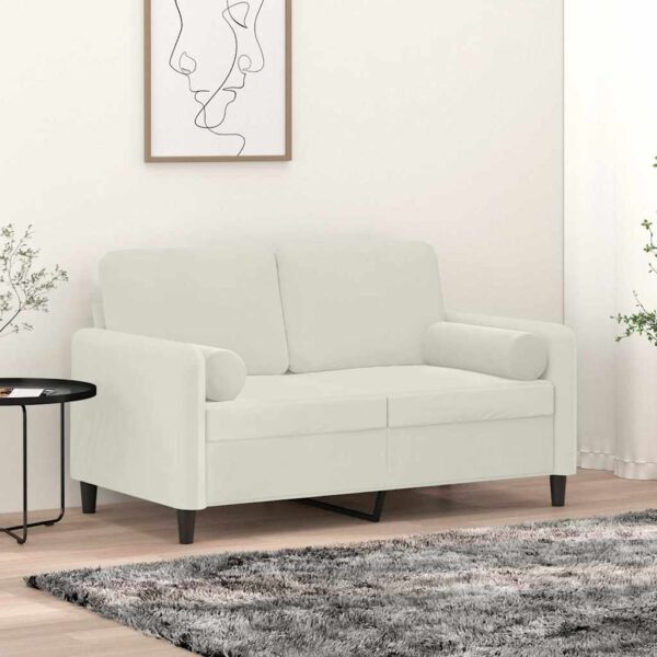 vidaXL pyntepuder 2 stk. Ø15x50 cm velour cremefarvet