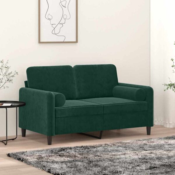 vidaXL pyntepuder 2 stk. Ø15x50 cm velour mørkegrøn