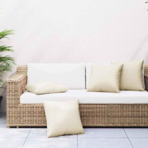 vidaXL pyntepuder 4 stk. 50x50 cm stof cremefarvet