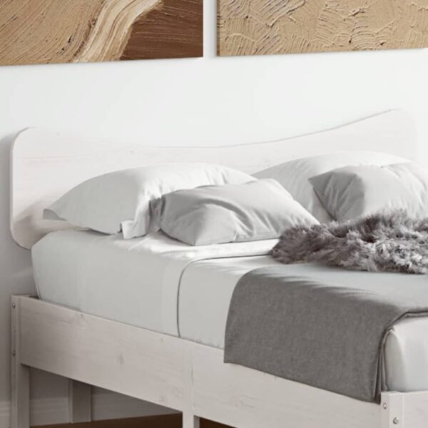 vidaXL sengegavl 120 cm massivt fyrretræ hvid