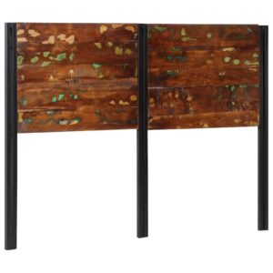 vidaXL sengegavl 140 cm massivt genbrugstræ og jern
