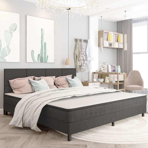vidaXL sengegavl 200x200 cm stof mørkegrå