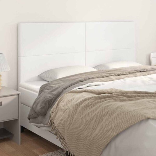 vidaXL sengegavl hvid 200x5x118/128 cm kunstlæder