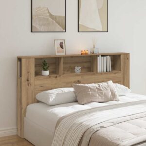 vidaXL sengegavl m.opbevaring 180x18,5x102,5cm konstrueret træ kunsteg