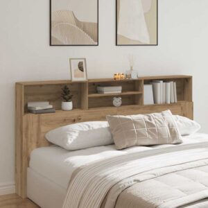 vidaXL sengegavl med opbevaring 102x29x143 cm konstrueret træ kunsttræ