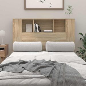 vidaXL sengegavl med opbevaring 120x18,5x102,5 cm sonoma-eg