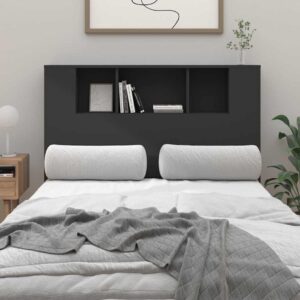 vidaXL sengegavl med opbevaring 120x18,5x102,5 cm sort