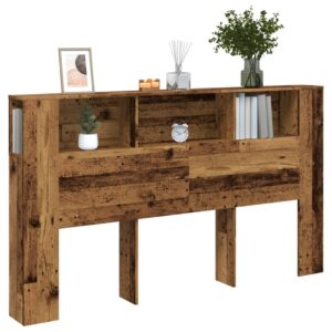 vidaXL sengegavl med opbevaring 180x18,5x102,5 cm konstrueret træ