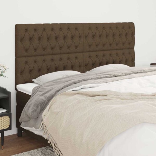 vidaXL sengegavl mørkebrun 200x7x118/128 cm stof