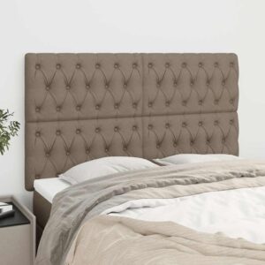 vidaXL sengegavl taupe 160x7x118/128 cm stof