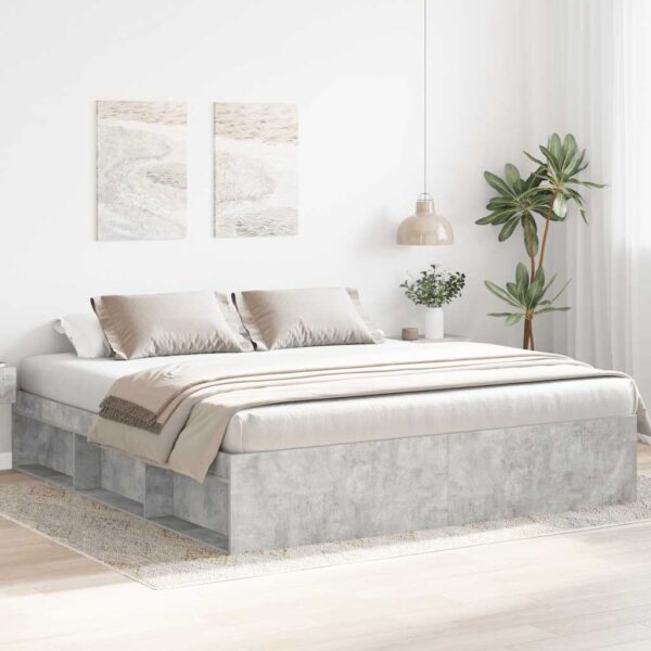vidaXL sengeramme 200x200 cm betongrå