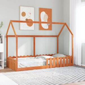 vidaXL sengeramme til husseng 90x200 cm massivt fyrretræ gyldenbrun