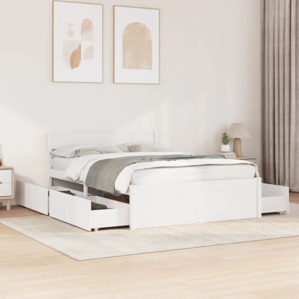 vidaXL sengeramme uden madras 120x200 cm massivt fyrretræ hvid