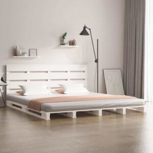 vidaXL sengeramme uden madras 160x200 cm massivt fyrretræ hvid