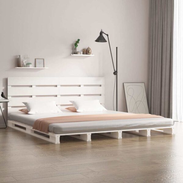 vidaXL sengeramme uden madras 160x200 cm massivt fyrretræ hvid