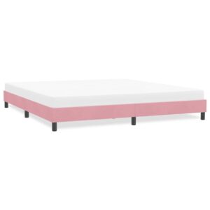 vidaXL sengeramme uden madras 180x210 cm fløjl lyserød