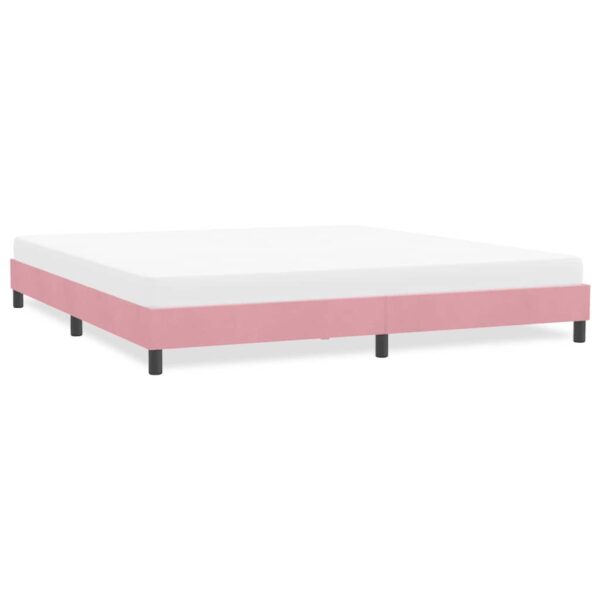 vidaXL sengeramme uden madras 180x210 cm fløjl lyserød