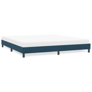 vidaXL sengeramme uden madras 180x210 cm fløjl mørkeblå