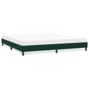 vidaXL sengeramme uden madras 180x210 cm fløjl mørkegrøn