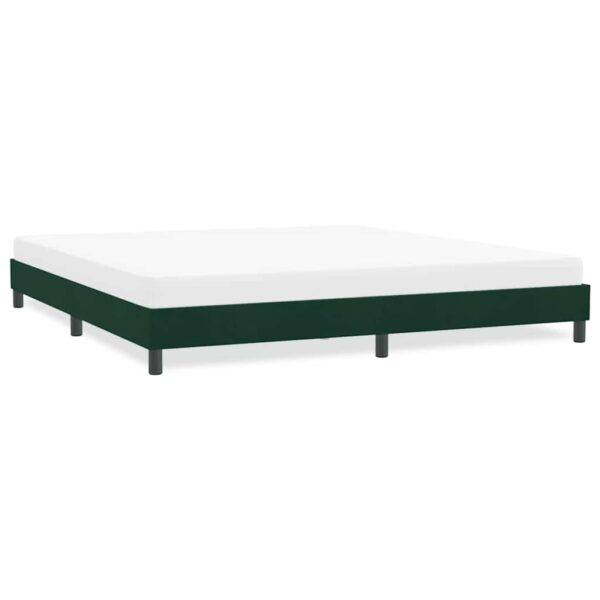 vidaXL sengeramme uden madras 180x210 cm fløjl mørkegrøn
