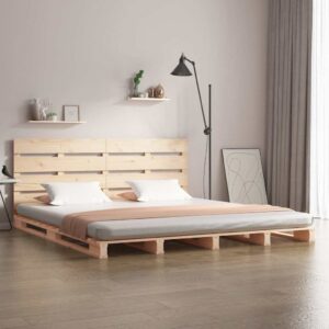 vidaXL sengeramme uden madras 200x200 cm massivt fyrretræ