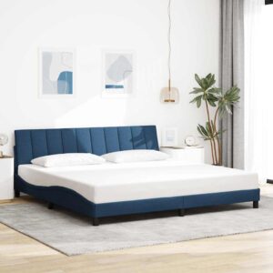 vidaXL sengeramme uden madras Hanko 200x200 cm stof blå
